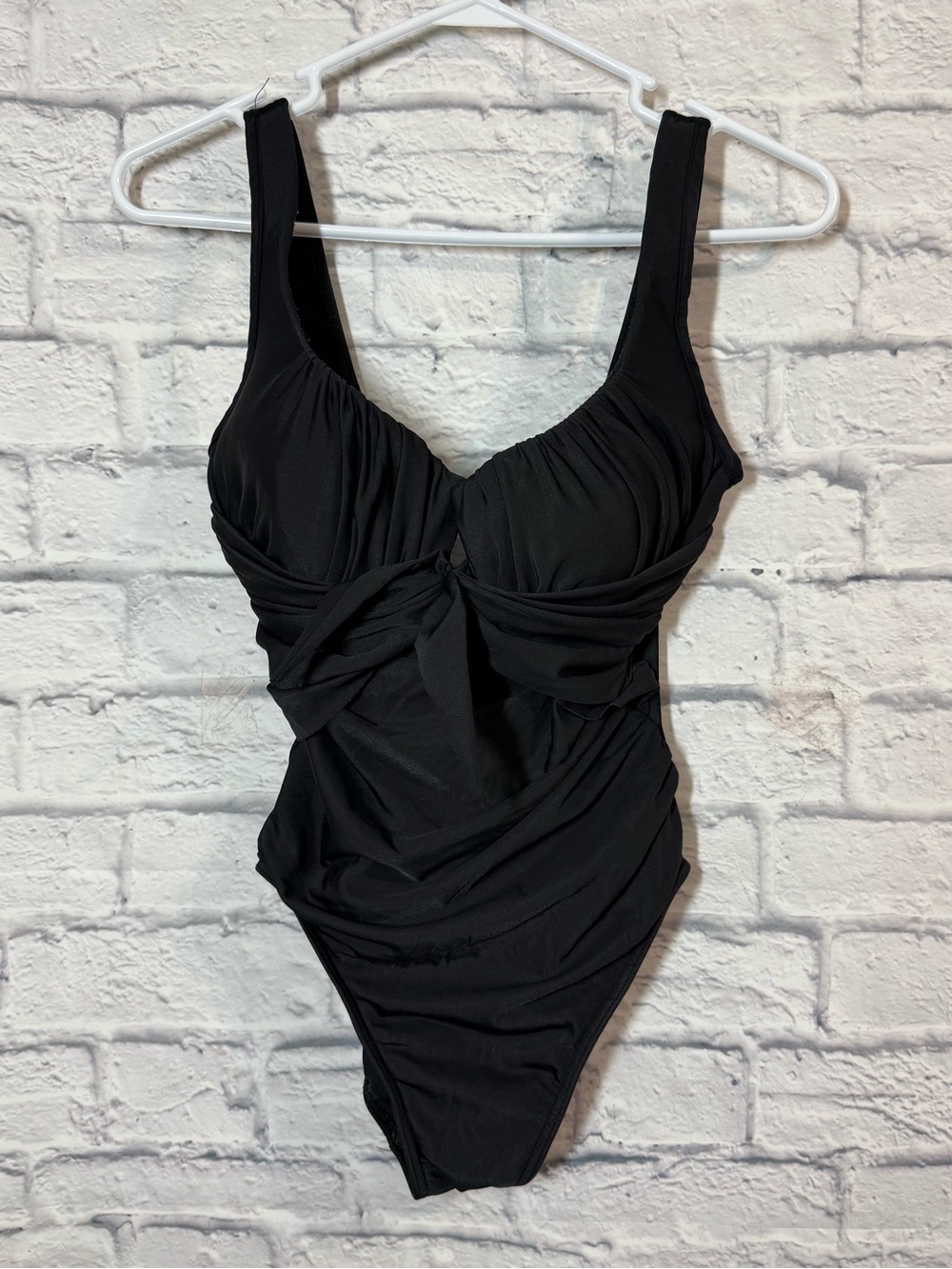 Black Magicsuit One-Piece Twist Front Swimsuit, sz 12